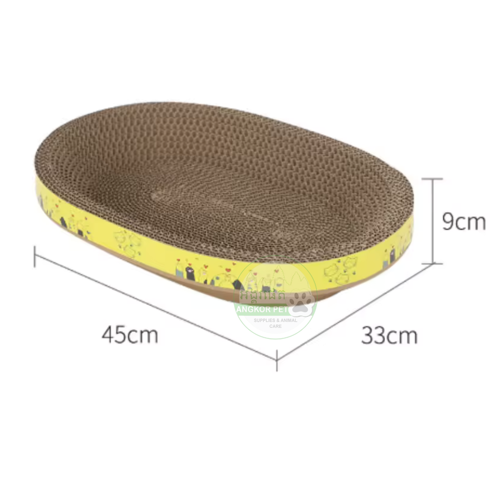 - Cat Toy Scratcher 45X33Cm Oval ឈូសក្រចកឆ្មាមូល