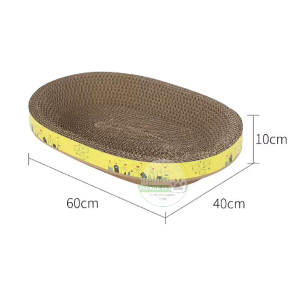 - Cat Toy Scratcher 60X40Cm Oval ឈូសក្រចកឆ្មាមូល