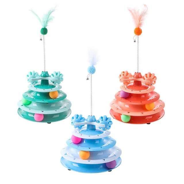 - Cat toy 3 Layer 24cmX19cm -ឆ្មាលេងមូលបីជាន់មានរស័រ