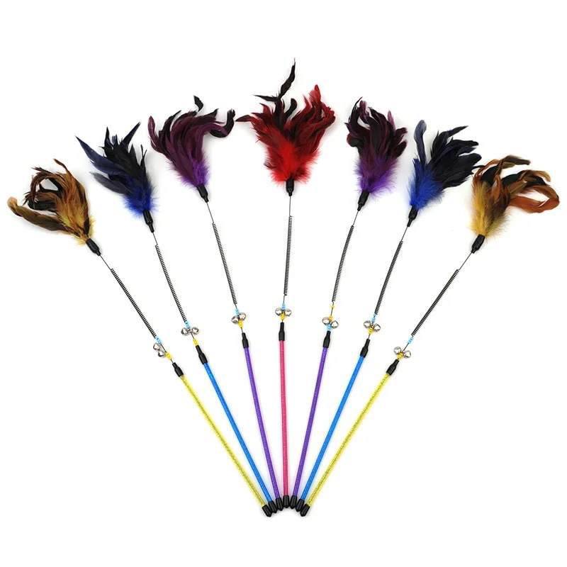 - Cat toy sticks Chicken Feather metal spring