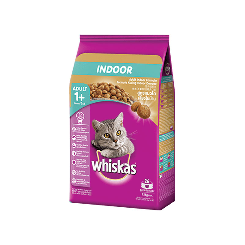 - Whiskas Dry Cat Food Adult Indoor 1.1kg