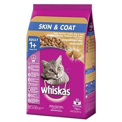 - Whiskas Dry Cat Food Adult Skin & Coat 1.1kg