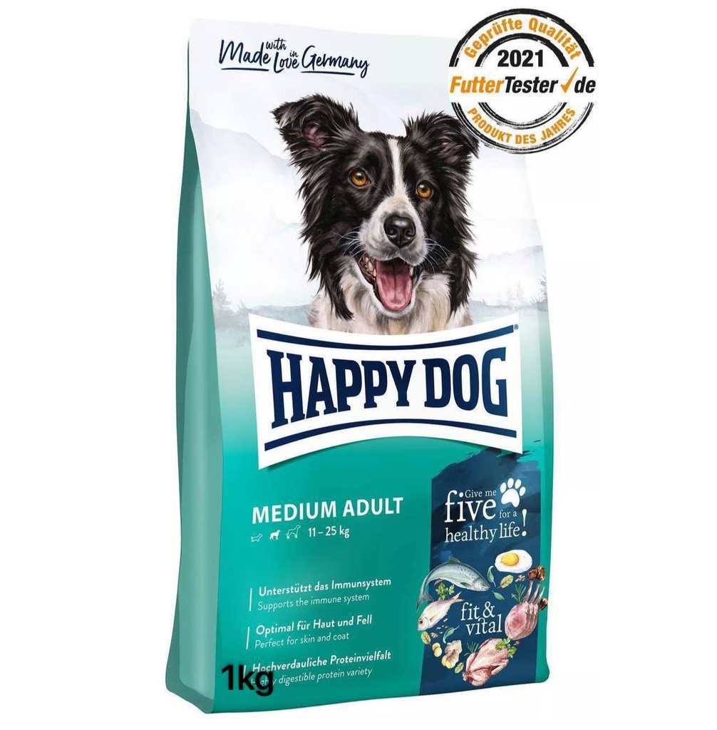 - Happy Dog Dry Dog Food Medium Adult 1kg