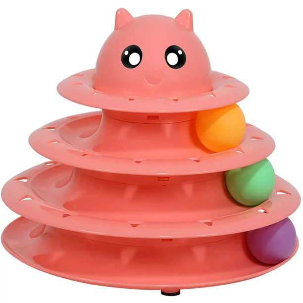 - Cat Toy 3-Layer Ball Rail សម្រាប់ឆ្មាលេងមូល ៣ជាន់