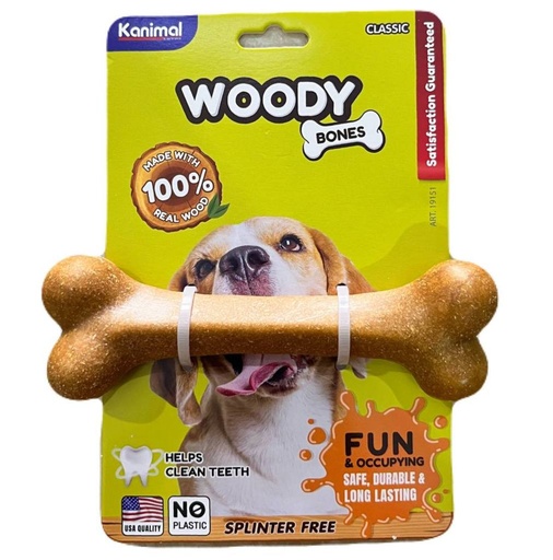 [805838273950] - Kanimal Dog Toy Woody Bone 13.5x6.1cm
